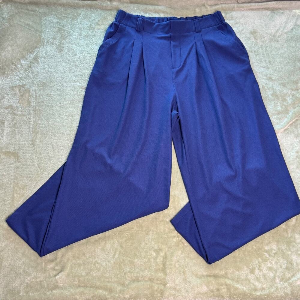 NWT Halara High Rise Wide Leg Pull On Pleated Ponte Work Pants Office